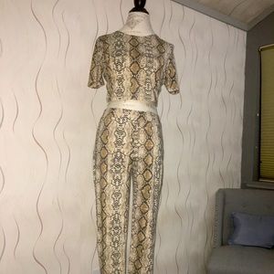 Two piece snake print legging and top